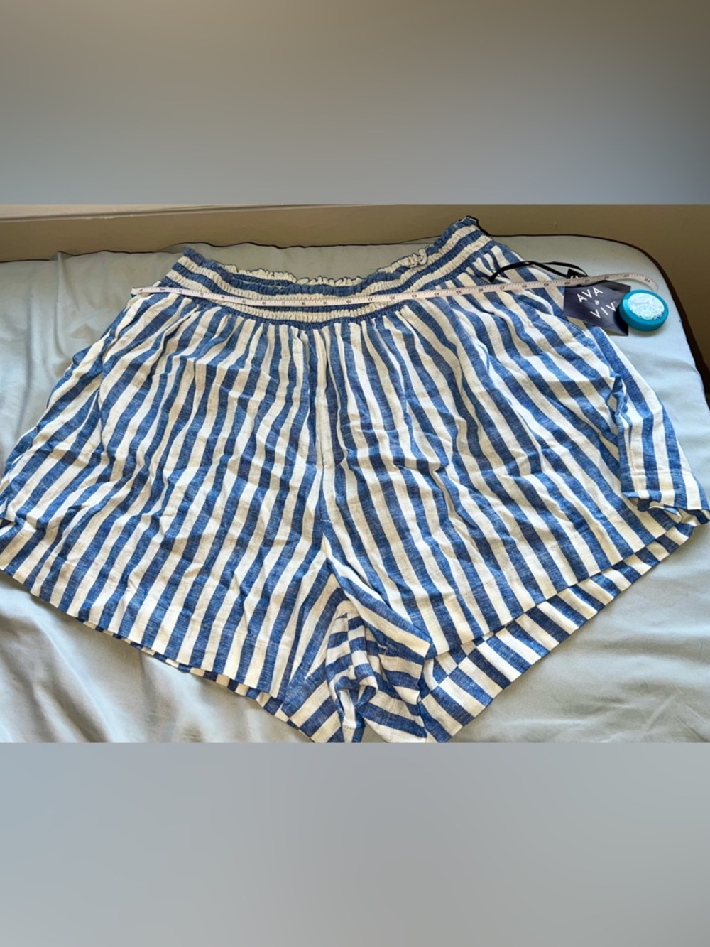 Ava & Viv Blue and White Striped Women’s Shorts
